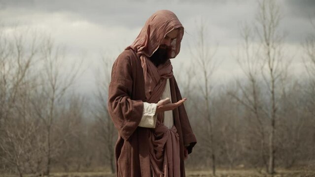 - Jesus Christ, bible, prophet, dramatic, christianity, christian, hand, hands, Moses, John the baptist, prayer, praying man, God, spiritual, easter, cross, resurrection, tomb, crucify, crucifixion