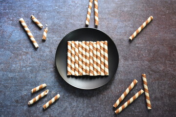 Crunchy fresh wafer roll cookie