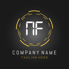 Initial AF Logo Design vector Template. AF Circle Letter Logo Design.