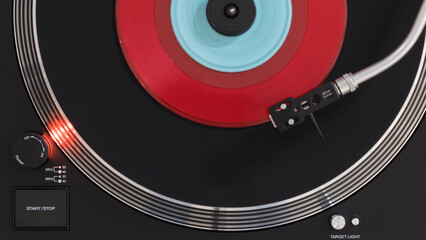 Red single on record player