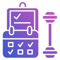 workout plan gym flat gradient icon. Can be used for digital product, presentation, print design and more.