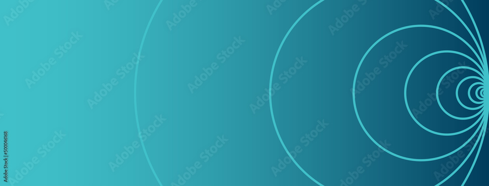 Wall mural growth, development and influence represented in a clean abstract design of widening circles on a bl