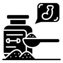 protein powder glyph icon. Can be used for digital product, presentation, print design and more.