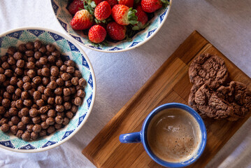  Breakfast - Strawberry, Cereal, Coffee, Bread, Cookies