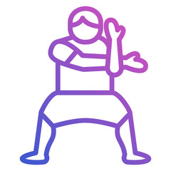 man warm up line gradient icon. Can be used for digital product, presentation, print design and more.