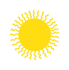 Wavy sunbeam. Sunlight design sticker, circle shape illustration image