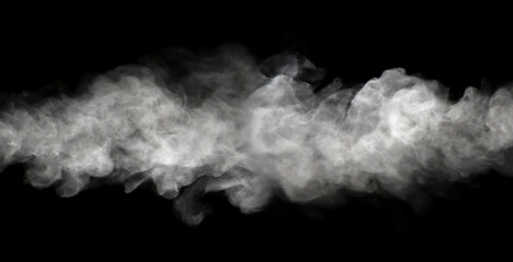 smoke steam isolated black background	
