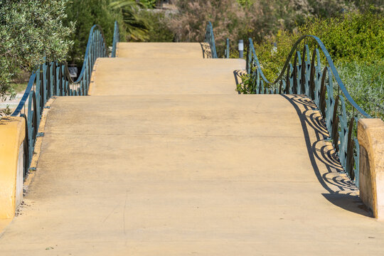 Old wooden bridge in Jamor Urban Park in Lisbon, Portugal