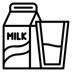 milk dairy line icon. Can be used for digital product, presentation, print design and more.