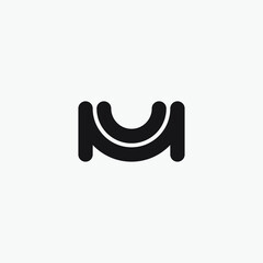 UM letter monogram logo design.