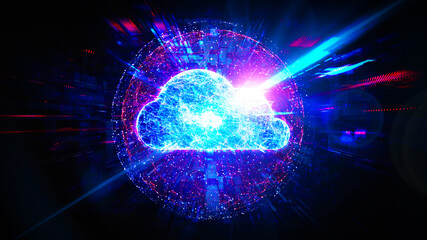 Cloud Engineering and Cloud Computing Concept - Abstract Illustration