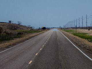 Empty U.S. Route 66 in New Mexico