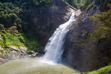 Dunhinda waterfall in Sri Lanka