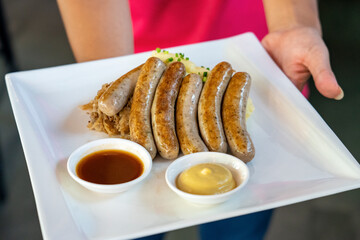 Friends Happiness Party Buffet Food Table Concept.