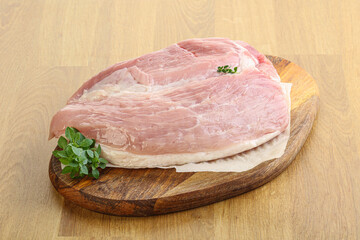 Piece of the raw pork meat
