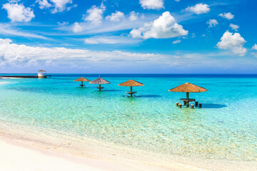 Parasol on a tropical beach