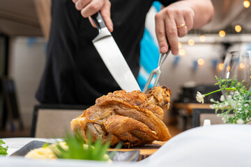 Friends Happiness Party Buffet Food Table Concept.