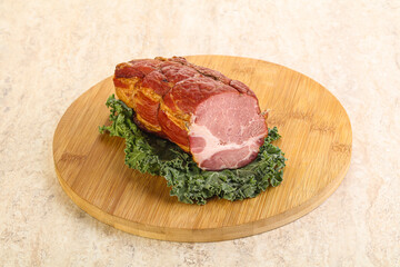 Delicous pork cured meat isolated