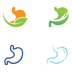 stomach health and stomach care logo design icon vector template