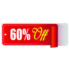 60% off discount promotion sale for your unique selling poster, banner, discount, ads