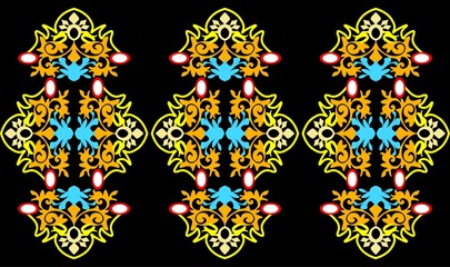 Fototapeta premium Floral pattern. wood carving pattern