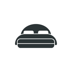 Vector sign of the bed symbol is isolated on a white background. bed icon color editable.