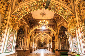 Beautiful interior of a mosque in Peshawar, Pakistan