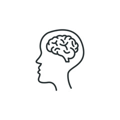 Vector sign of the brain symbol is isolated on a white background. brain icon color editable.