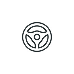 Obraz premium Vector sign of the Car steering wheel symbol is isolated on a white background. Car steering wheel icon color editable.