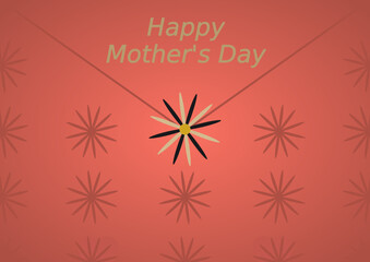 Happy mother's day - beautiful red envelope or card with many flowers