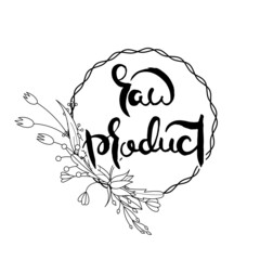 Hand lettering grunge card with flower background. Handcrafted doodle letters in retro style. Hand-drawn vintage typography