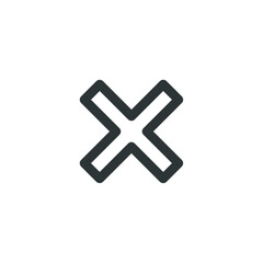 Vector sign of the cross symbol is isolated on a white background. cross icon color editable.