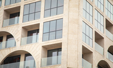 Fototapeta premium Modern residential building exterior. New luxury house