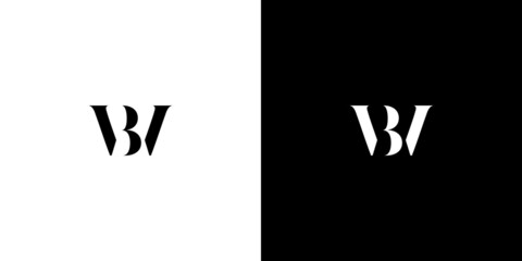 Modern and unique BW letter initial monogram logo design 1 © Rusly