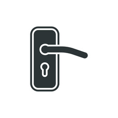 Vector sign of the door handle symbol is isolated on a white background. door handle icon color editable.