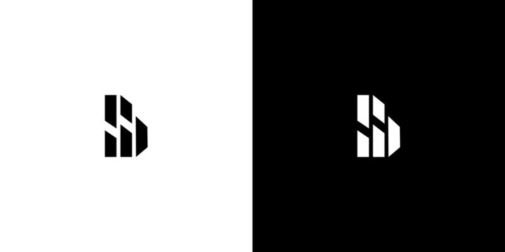 Modern and unique BW letter initial monogram logo design 3