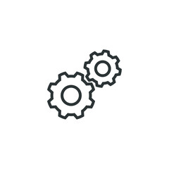 Vector sign of the gear symbol is isolated on a white background. gear icon color editable.