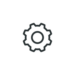 Vector sign of the gear symbol is isolated on a white background. gear icon color editable.