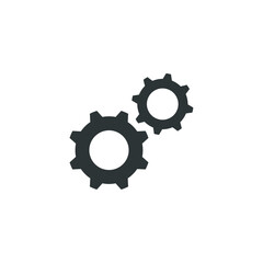 Vector sign of the gear symbol is isolated on a white background. gear icon color editable.