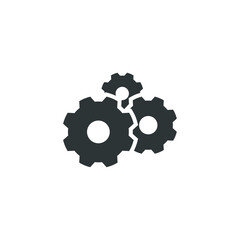 Vector sign of the gear symbol is isolated on a white background. gear icon color editable.