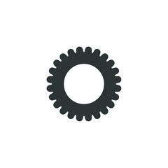 Vector sign of the gear symbol is isolated on a white background. gear icon color editable.