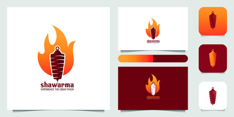 Set of doner kebab logo templates. creative labels for Turkish and Arabian fast food restaurant eps vector art shawarma	