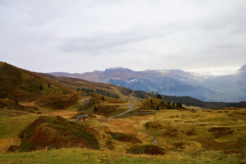 View of Landscape mountain in autumn nature and environment at interlaken,swiss