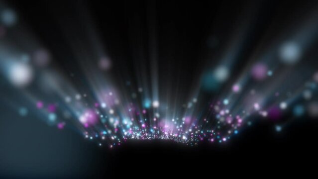 Glitter light purple pink blue particles and shine abstract isolated transparent  background. Flickering particles with bokeh effect. 3D Rendering.