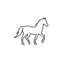 Fototapeta na wymiar Vector sign of the horse symbol is isolated on a white background. horse icon color editable.