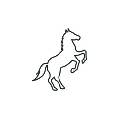 Vector sign of the horse symbol is isolated on a white background. horse icon color editable.