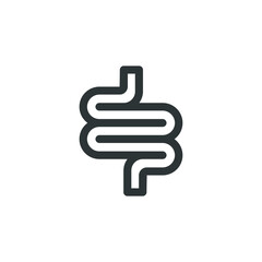 Obraz premium Vector sign of the Intestine symbol is isolated on a white background. Intestine icon color editable.