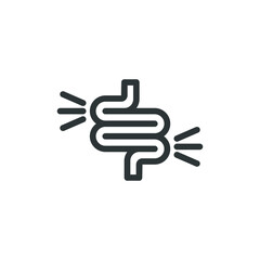 Vector sign of the Intestine symbol is isolated on a white background. Intestine icon color editable.