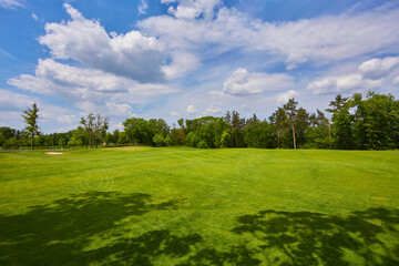 View of Golf Course with beautiful green field.