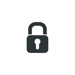 Vector sign of the lock symbol is isolated on a white background. lock icon color editable.